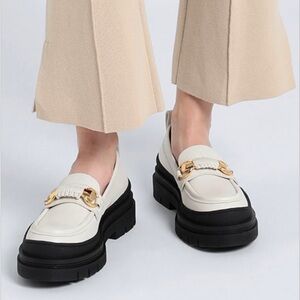 BNWT Ivory See by Chloé Lylia Leather Lug-Sole Loafers - Size 37